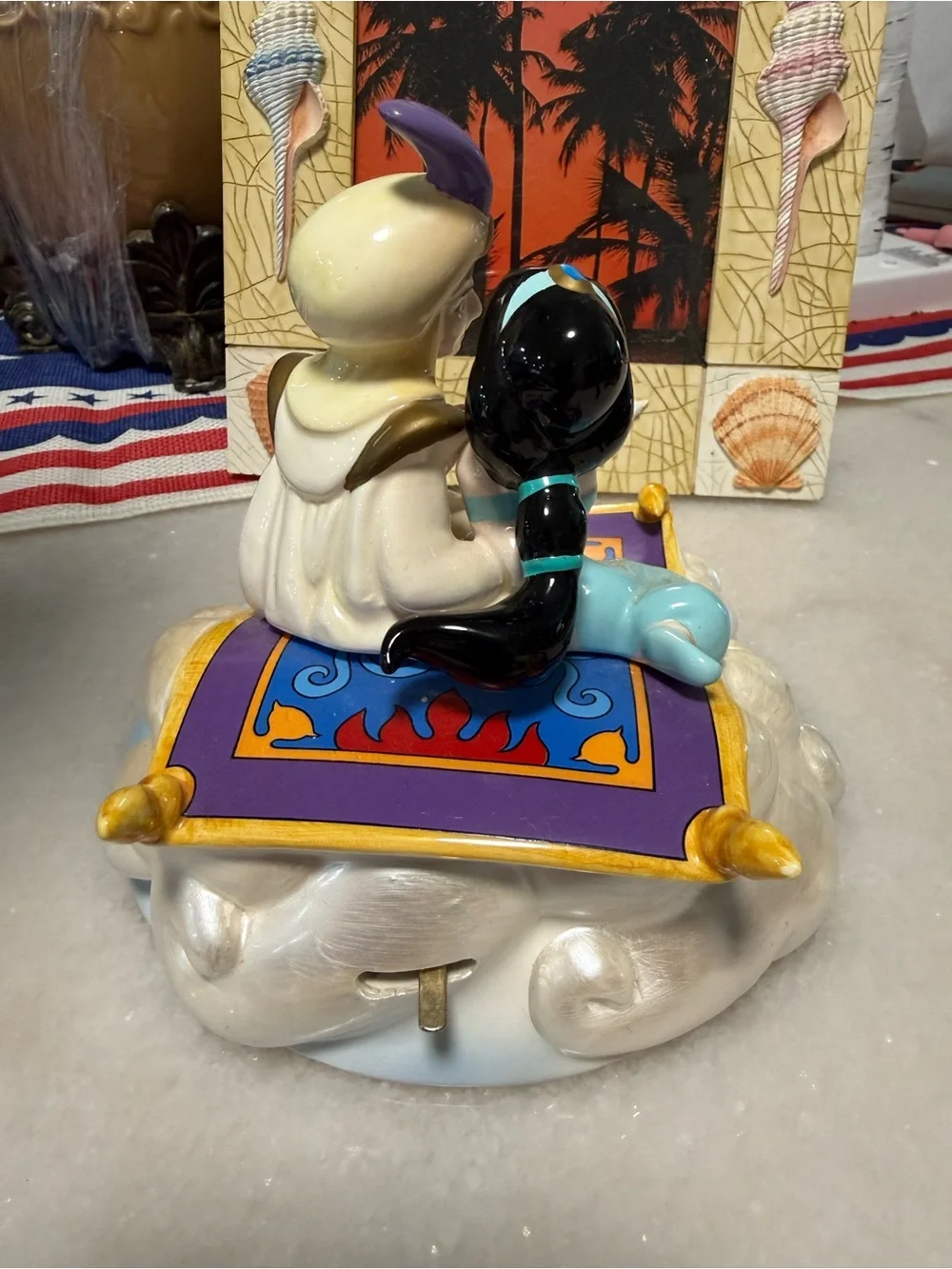Romantic Magic Carpet Figurine - Blue, Purple & Gold